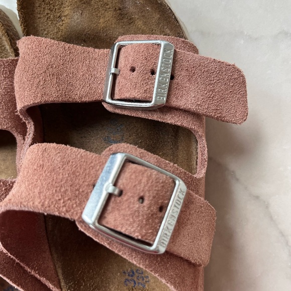 Birkenstock Arizona Suede Leather  Sandals in Pink Clay sz 5.5 / 36 - Picture 4 of 7
